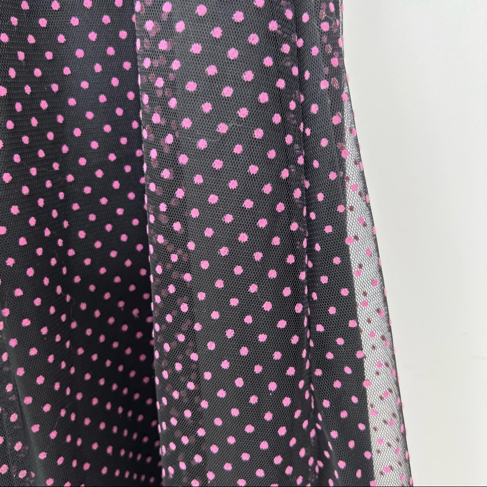 Charlotte Russe Y2K black tulle pink Swiss dot midi vintage slip dress Sz S - Picture 3 of 13